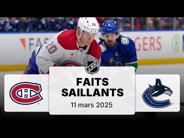 Canadiens vs Canucks 11/3/25 | Faits saillants