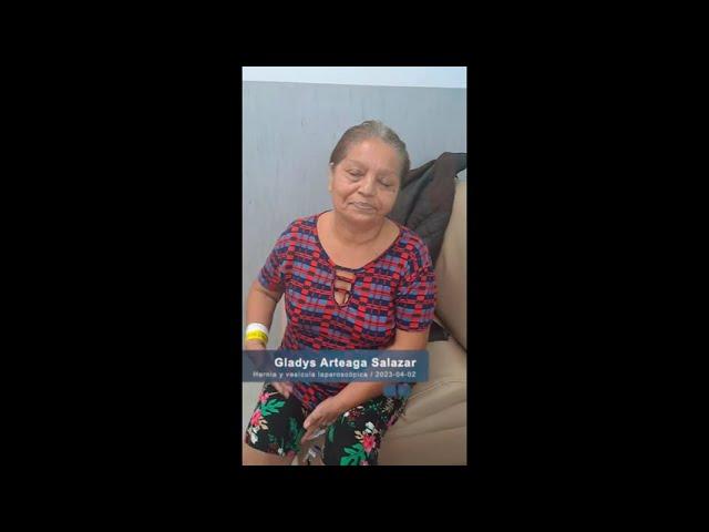 CIRUGÍA DE VESÍCULA Y HERNIA AL DÍA SIGUIENTE Paciente Gladys Arteaga.