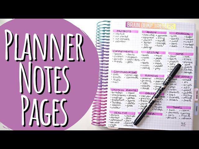 How To Use Planner Notes Page | Erin Condren Frankenplanner