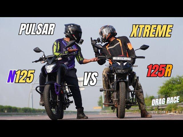 2025 Bajaj Pulsar N125 Vs Hero Xtreme 125R Drag Race | unexpected Results First on Youtube