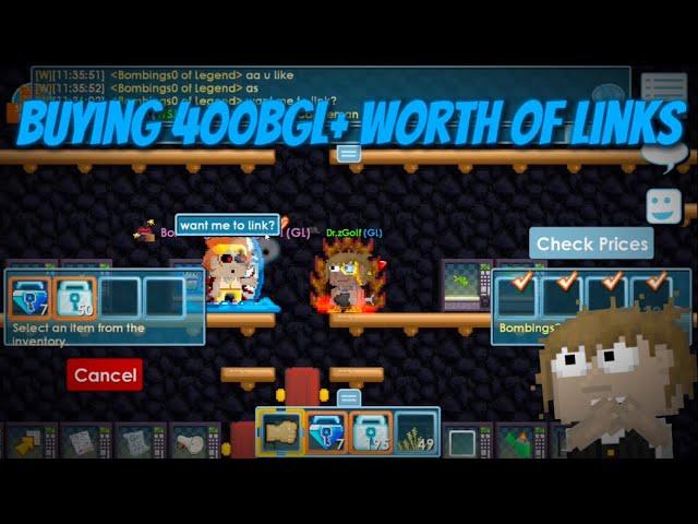 MY BIGGEST TRADE SO FAR!! BUYING EXPENSIVE WORLD LINKS WORTH OF 400BGLS | Growtopia