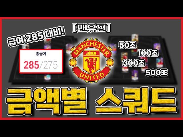 급여 285 대비 금액별 맨유 스쿼드 교보재