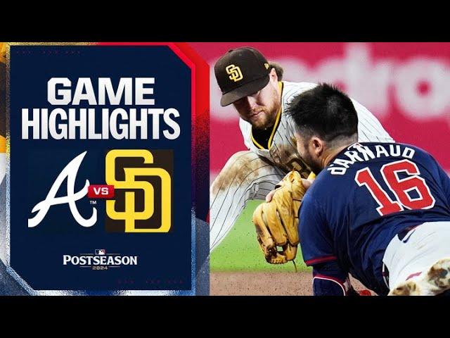 Braves vs. Padres NL Wild Card Game 1 Highlights (10/1/24) | MLB Highlights