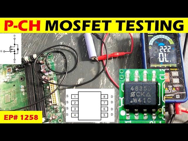 {1258} 4835 P-channel SMD MOSFET testing in- circuit