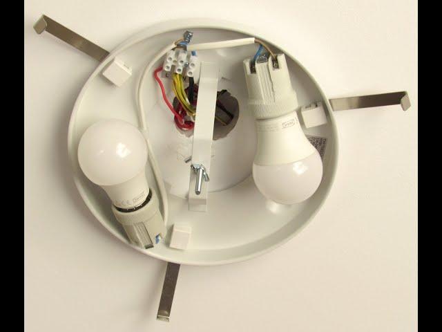 Ceiling lamp IKEA HYBY. How to assemble and install