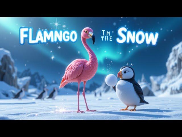 Flamingo in the Snow ️️/ Flamingo snowy adventure / Hindi story for kids/ Bedtime stories for kids