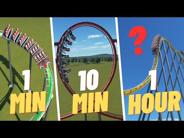 1 MINUTE Stand Up Coaster VS 1 Hour Stand Up Coaster | Planet Coaster Challenge