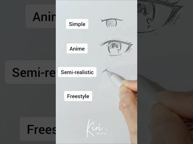 How to draw anime eyes - different art styles #howtodrawanime #shorts #draw