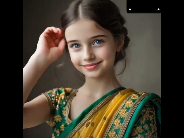russian girl with Indian  saree#indian#russian#indian saree#russia#ai#animated