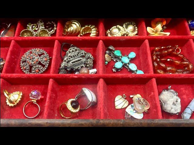 Jewelry Box With Vintage Jewelry From My Collection! Native American, Mexico Silver, & 18k Gold!