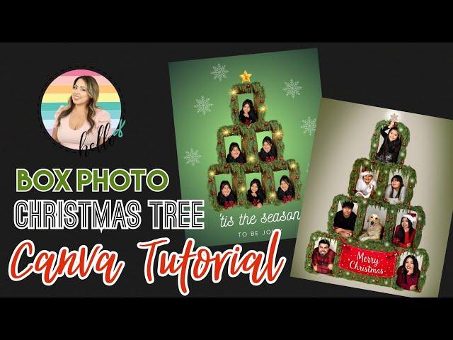 Easy DIY Box Christmas Tree Family Photos | Canva Tutorial