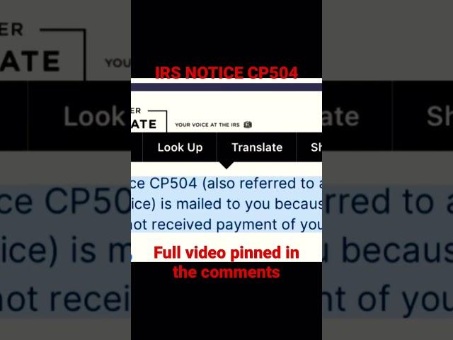 IRS NOTICE CP504