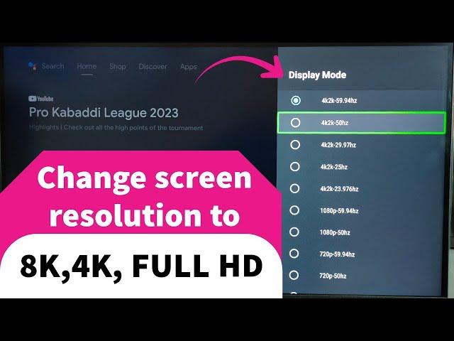 HISENSE Android TV : How to Change Screen Resolution HD, FULL HD, 4K, 8K | Change Display Resolution