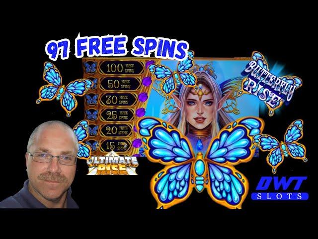 97 FREE Spins on Ultimate Rise ButterflyRise slot machine by AGS!