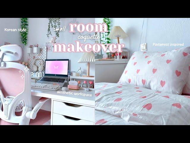 Aesthetic Room + Desk Makeover Coquette workspace Pinterest & Korean inspired 🩰 ft. AliExpress️