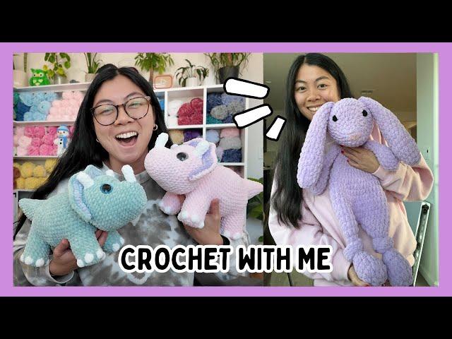 Designing Dinosaurs, Accidentally Making a GIANT Snuggler, & More! Crochet With Me / Studio Vlog 