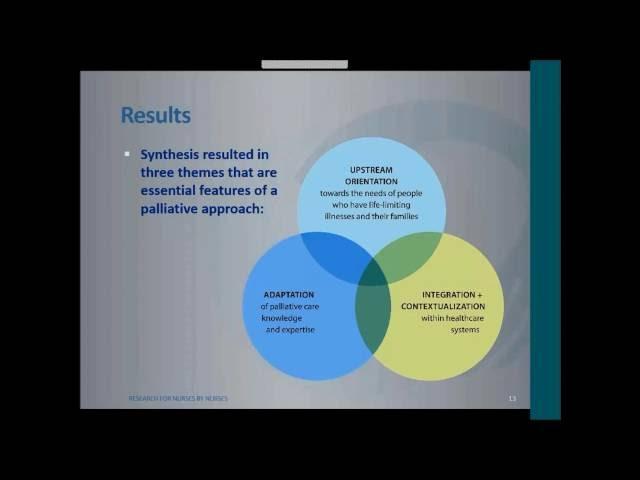 iPANEL Webinar - A knowledge synthesis on a palliative approach