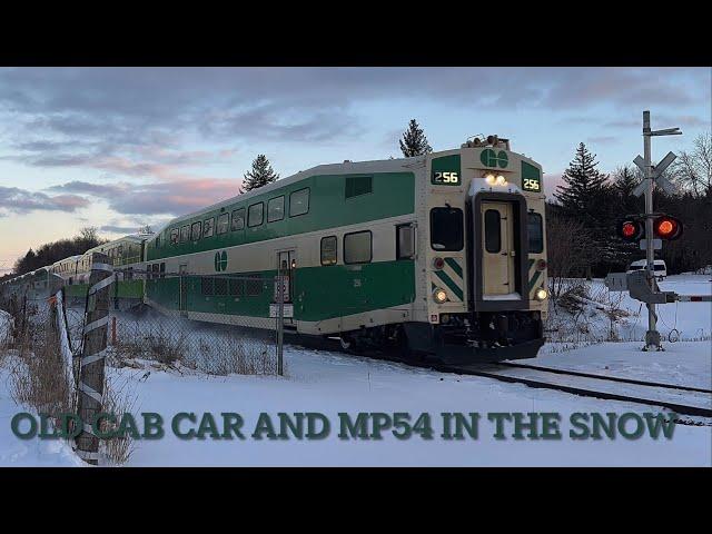 (For @trainboy647) Old Go Transit Cab Car 256 and 672 Speeding Through Holland Landing (Great Horn)