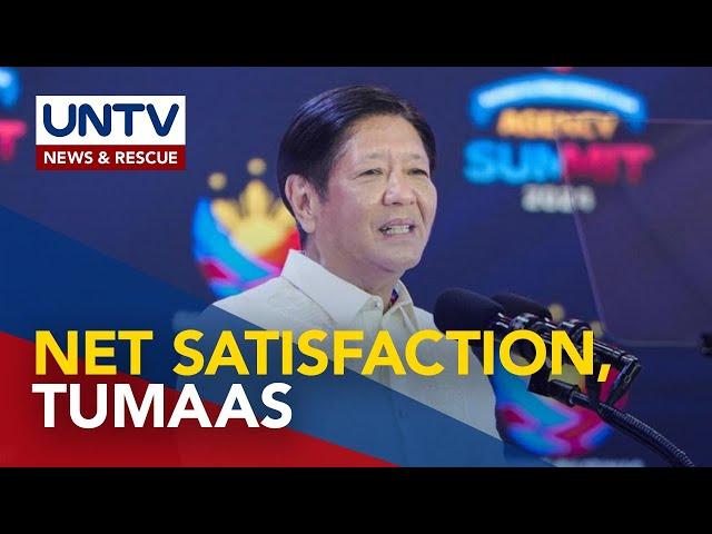 Net satisfaction ratings ng PBBM admin para sa 2nd quarter 2024, tumaas—SWS survey