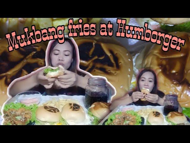 mukbang fries, humborger, at butter garlic shrimp || @indaynenethvlog30