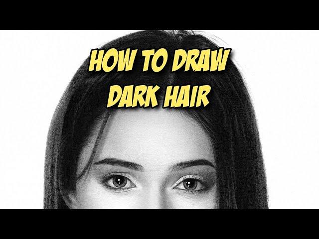 How To Draw Dark Hair || Pencil Drawing