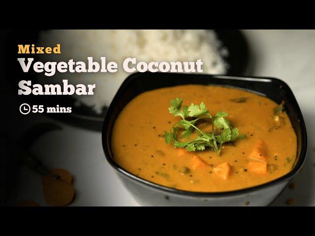 Mixed Vegetable Coconut Sambar | Vegetable Sambar | Easy Sambar Recipes | Cookd