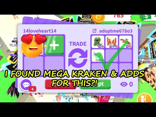 OOF  I DECLINED MEGA KRAKEN & GOOD MEGA ADDS FOR IT!  WAS IT A PROFIT TRADE?!  Adopt Me - Roblox