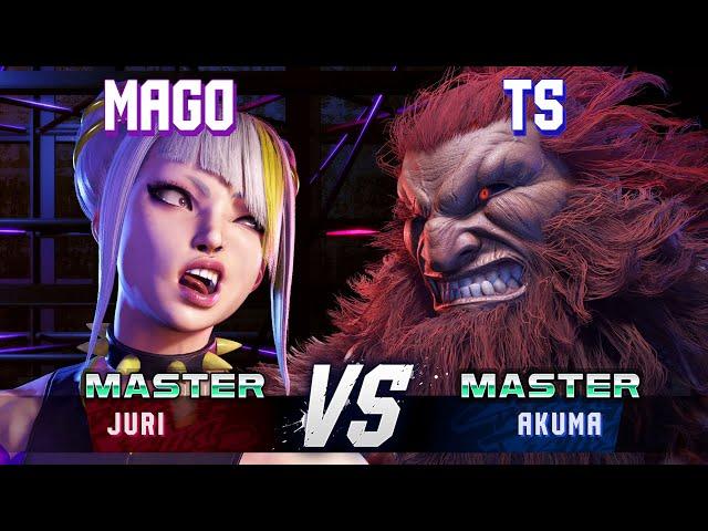 SF6 ▰ MAGO (Juri) vs TS (Akuma) ▰ High Level Gameplay