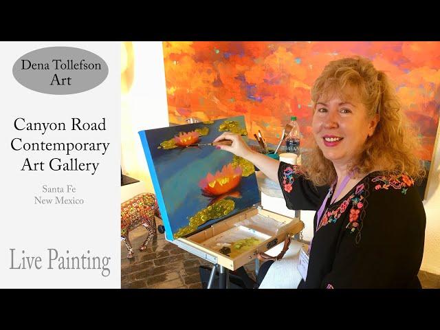 Dena Tollefson painting demonstration at Canyon Road Contemporary Art Gallery Santa Fe