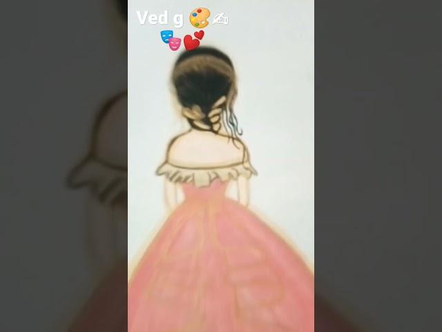Best and Easy paintings of princess girl by..... @Ved g # Art's and paintings