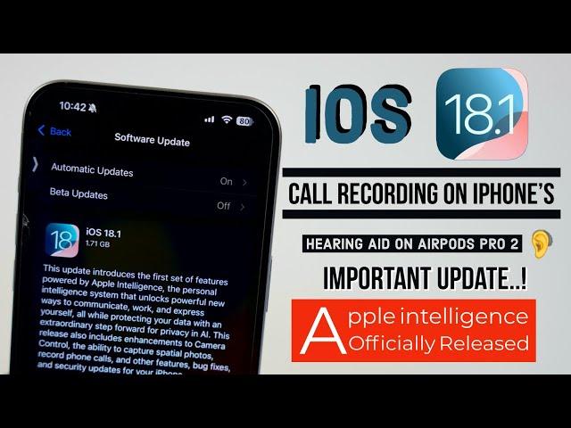 iOS 18.1 Apple Intelligence is Officially Released with Call Recording on iPhones in Telugu