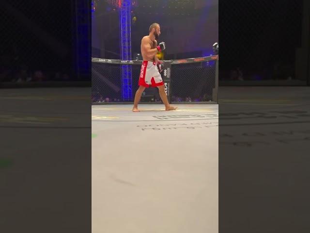 Kamal Magomedov def. Olli Santalahti..just before it got bloody at BRAVE CF 63!! #mma #shorts