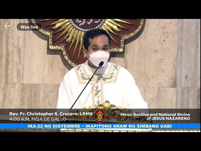 SIMBANG GABI at QUIAPO CHURCH 4:00 AM DECEMBER 22, 2024 SUNDAY