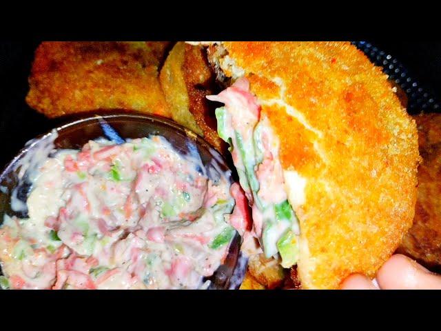 Chicken Mayo Vegetable Bread pockets|Chicken Bread parcels|Crispy Chicken Bread patties|Ramzan 2023
