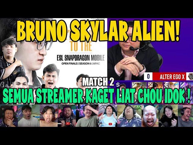 BRUNO SKYLAR ALIEN! REACTION STREAMER RRQ VS ALTER EGO MATCH 2 | Snapdragon Mobile Open Finals