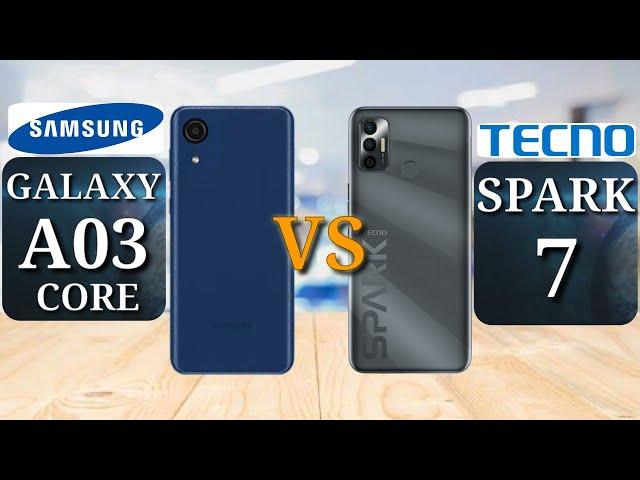 Samsung Galaxy A03 Core vs Tecno Spark 7 | Full Comparison | Samsung A03 Core vs Spark 7