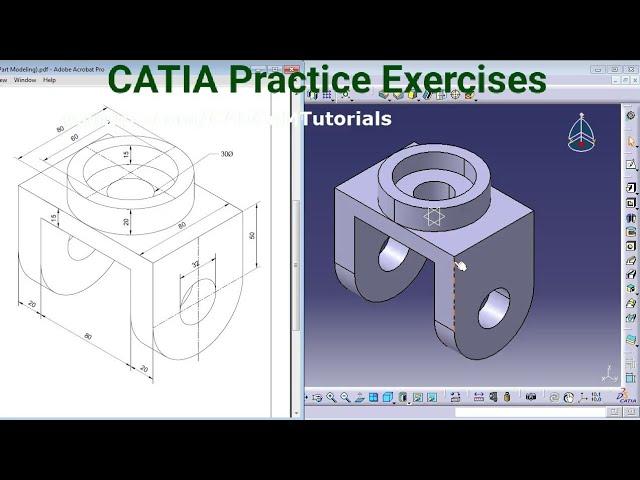 CATIA Training Course Exercises for Beginners - 4 | CATIA V5 Part Design Exercises