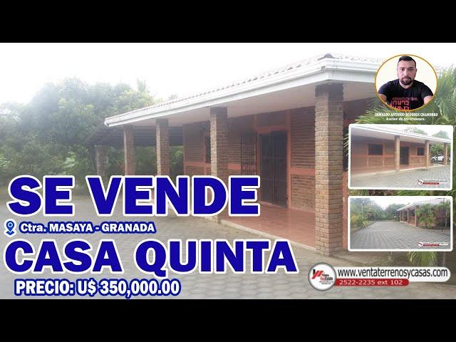 Venta de Quintas - Se vende linda casa quinta en ctra. Masaya - Granada (Cod: VCQ-12)