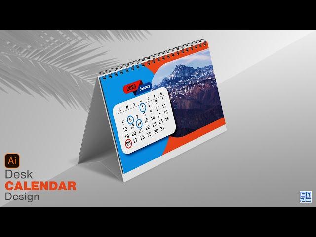 Print Ready | Desk calendar design | Adobe  illustrator in HINDI / हिंदी में