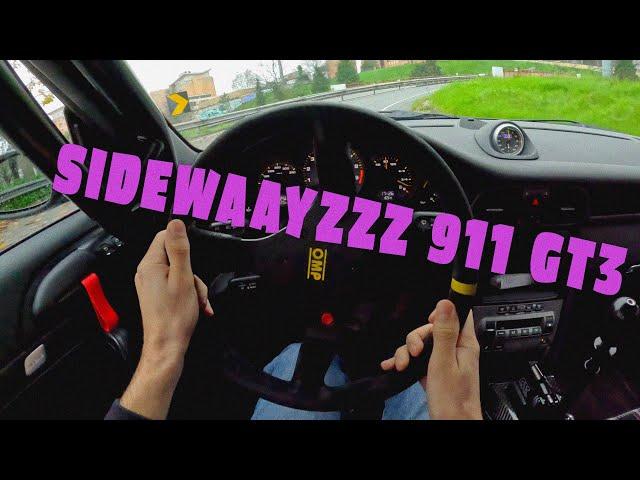 911 997 GT3 full Akrapovic going sideways!! - Slippery when wet