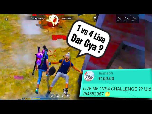1 vs 4 Live Challenge  Subscriber In Live Stream - Tufan FF - Garena Free Fire