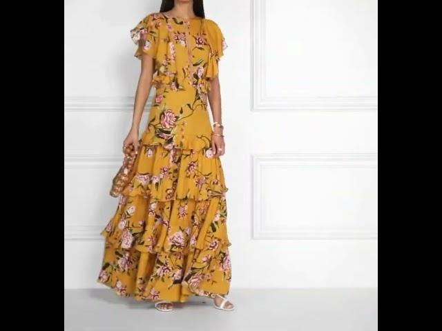 Amazing Floral Print Chiffon Long Maxi Tutorial