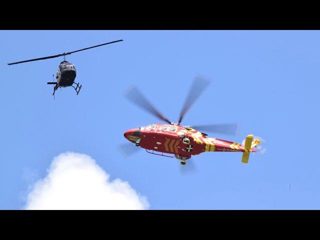 Helifest 2024 | Cornwall Air Ambulance and Adventure 001 helicopters