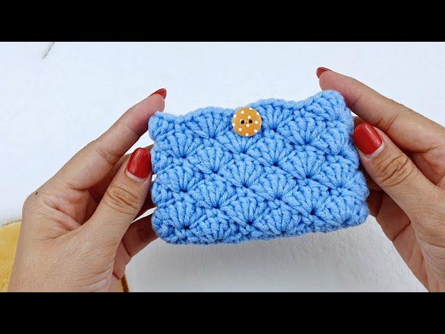 Easy Crochet Small Purse Crochet Cardholder Pouch | ViVi Berry DIY