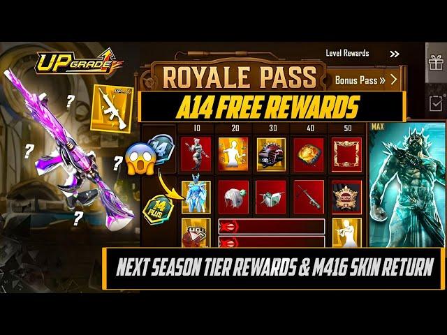 A14 Royal Pass & 3.9 Update  Tier Rewards & Free Mythics | Upgraded M416 Return In 3.9 Update |PUBGM