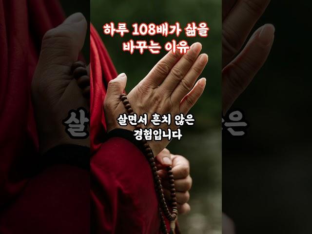 하루108배 삶을 바꾸는 이유 부처님말씀|불교명상|절수행|마음치유|이간관계|영적성장|등불편지|불교오디오북