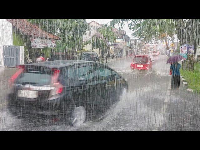 Super Heavy Rain Indihiang Indonesian Village Cold Walks Amid Heavy Rain Sleeping Faster With ASMR