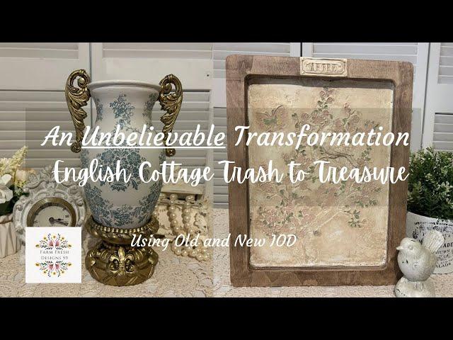 An UNBELIEVABLE Transformation of a Thrifted Vase and a Inspired Relief Using IOD Products