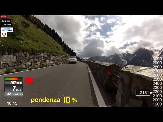 GoPro. Ascesa Passo dello Stelvio in bici da corsa con telemetria