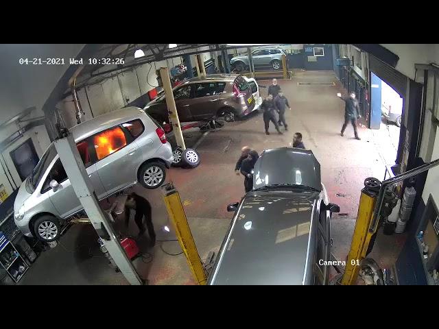 Welding gone wrong.... Car catches fire